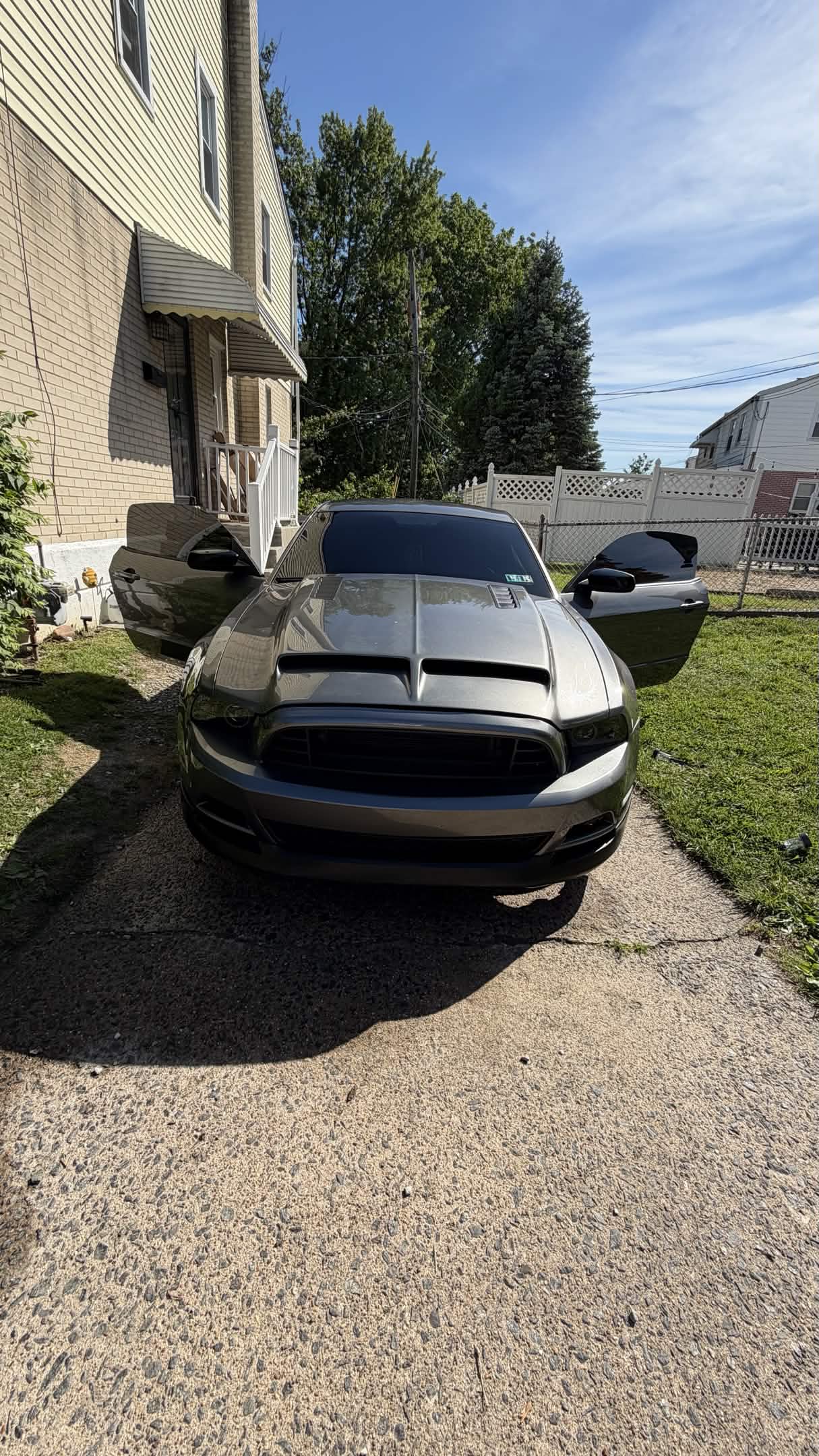 Gray Ford Mustang after detailing
